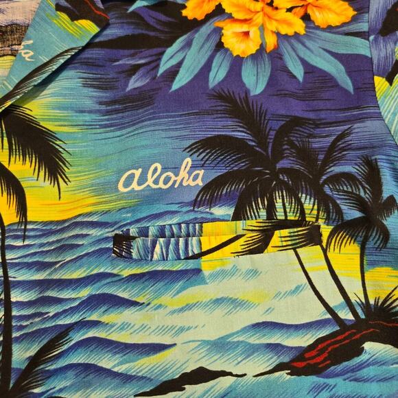 Royal Creations Hawaiian Aloha Shirt Men's XXL Hawaiian Sunset Made in Hawaii - Picture 5 of 8